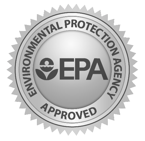 The epa approved seal on a white background.
