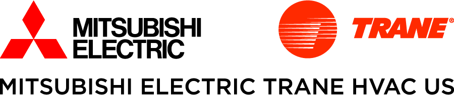 Mitsubishi electric tran hvac usa logo.
