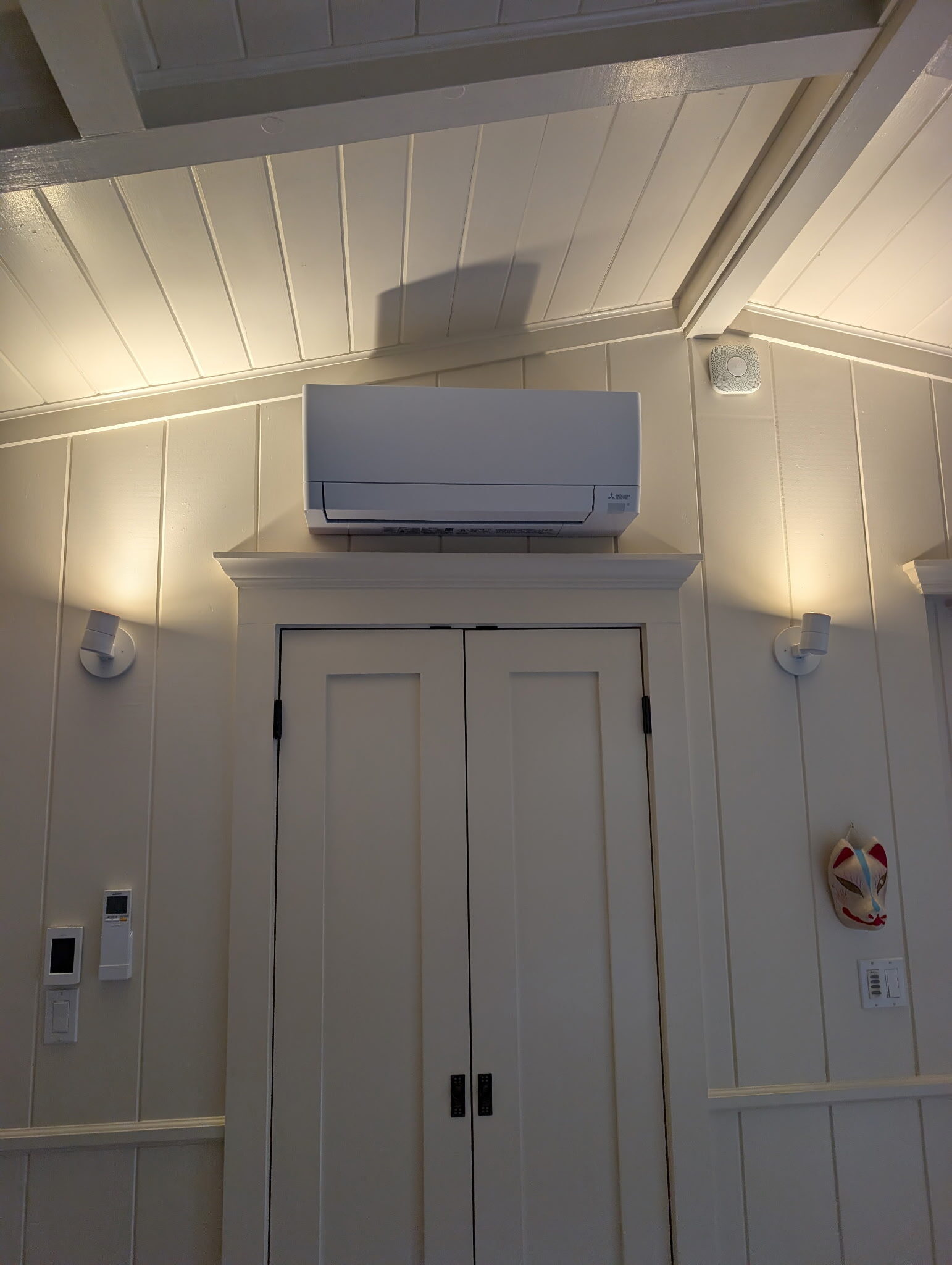 Wall-mounted ductless mini-split system installed inside a home