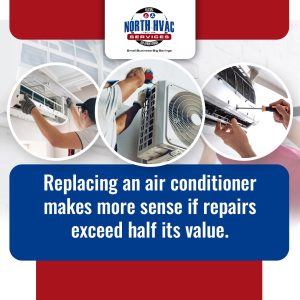 HVAC technician inspecting AC
