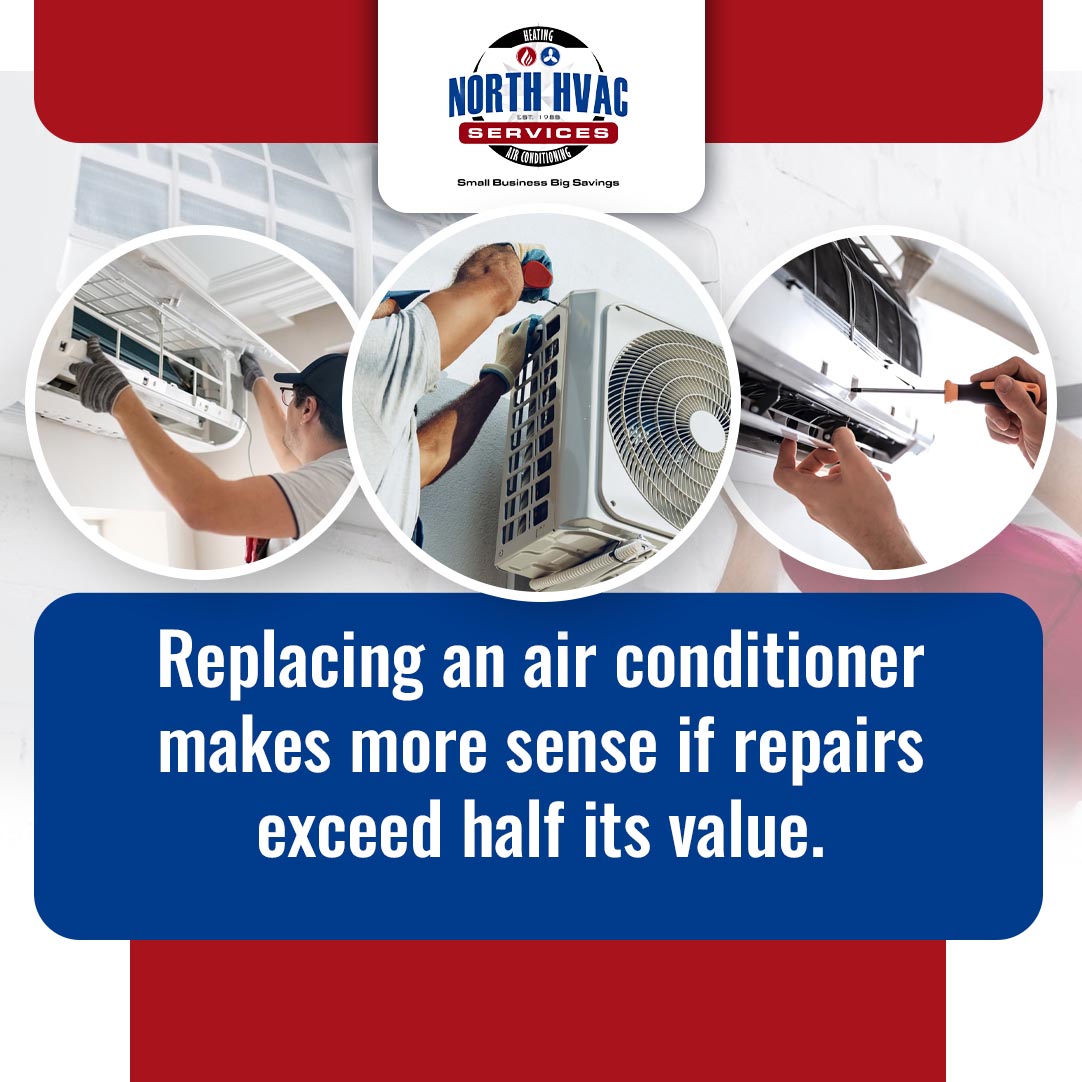 HVAC technician inspecting AC