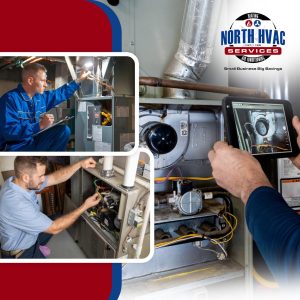 HVAC technician evaluating AC